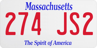 MA license plate 274JS2