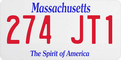 MA license plate 274JT1
