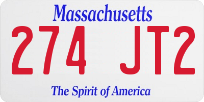 MA license plate 274JT2