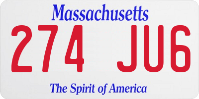 MA license plate 274JU6