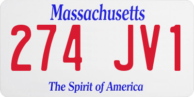 MA license plate 274JV1