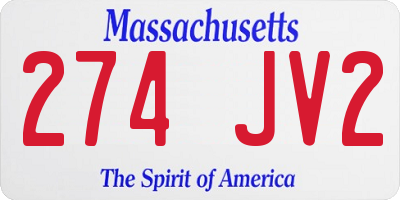 MA license plate 274JV2