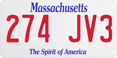 MA license plate 274JV3