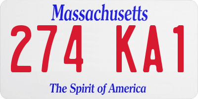 MA license plate 274KA1