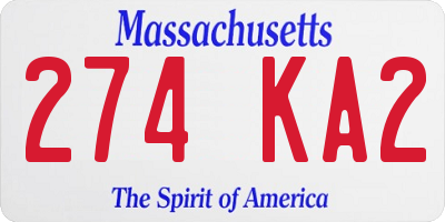 MA license plate 274KA2