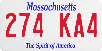 MA license plate 274KA4