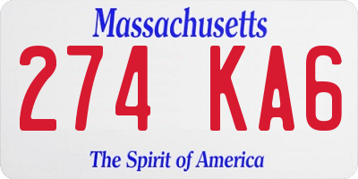MA license plate 274KA6