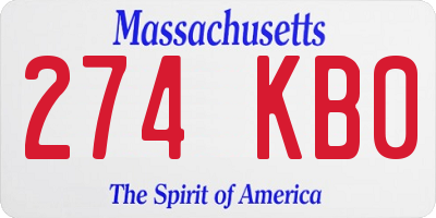 MA license plate 274KB0