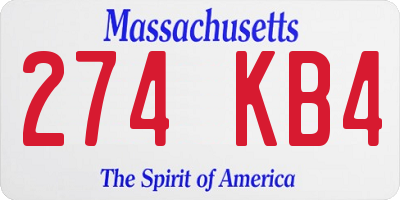 MA license plate 274KB4