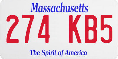 MA license plate 274KB5