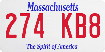 MA license plate 274KB8