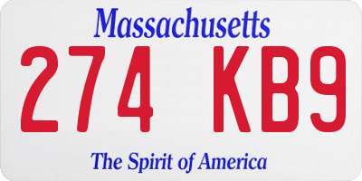 MA license plate 274KB9