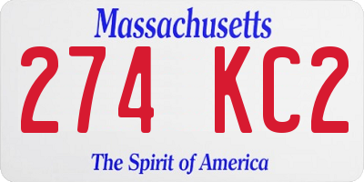 MA license plate 274KC2