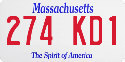 MA license plate 274KD1