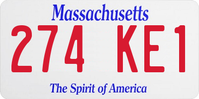 MA license plate 274KE1