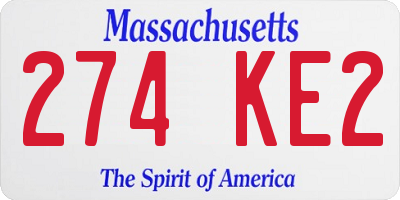 MA license plate 274KE2