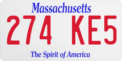 MA license plate 274KE5