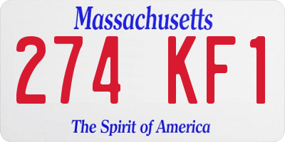 MA license plate 274KF1