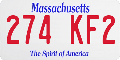 MA license plate 274KF2