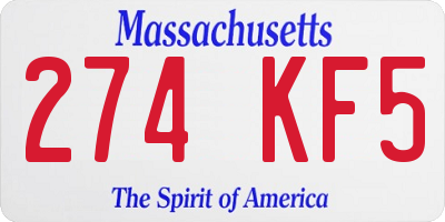 MA license plate 274KF5
