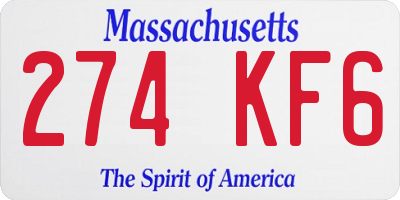 MA license plate 274KF6