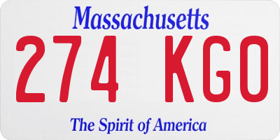 MA license plate 274KG0