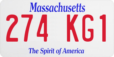 MA license plate 274KG1