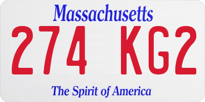 MA license plate 274KG2