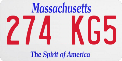 MA license plate 274KG5