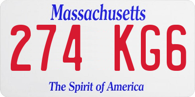 MA license plate 274KG6