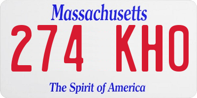 MA license plate 274KH0