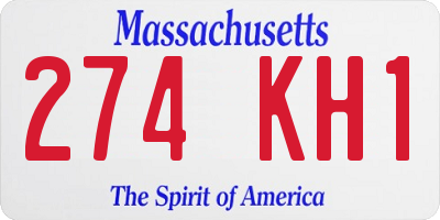 MA license plate 274KH1