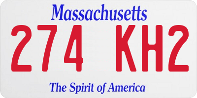 MA license plate 274KH2