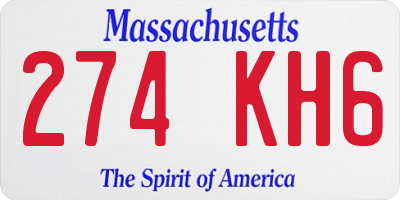 MA license plate 274KH6