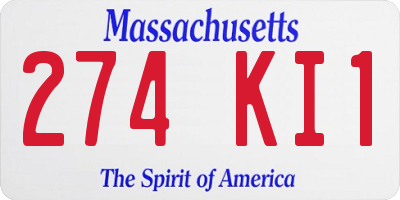 MA license plate 274KI1