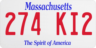 MA license plate 274KI2