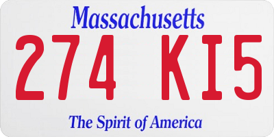 MA license plate 274KI5