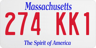 MA license plate 274KK1