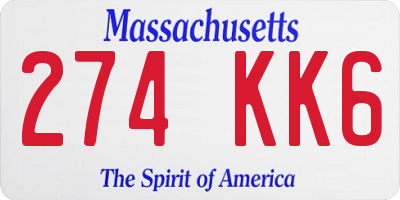 MA license plate 274KK6