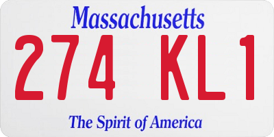 MA license plate 274KL1