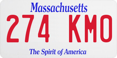 MA license plate 274KM0