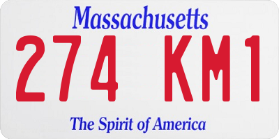 MA license plate 274KM1