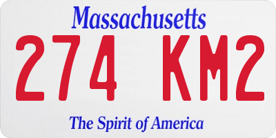 MA license plate 274KM2