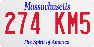 MA license plate 274KM5