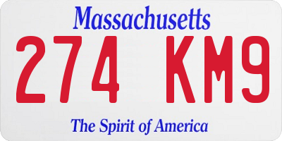 MA license plate 274KM9