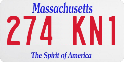 MA license plate 274KN1