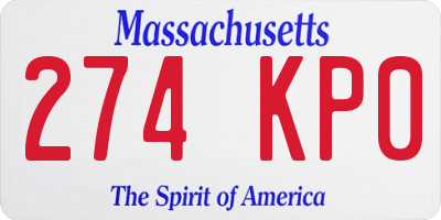 MA license plate 274KP0