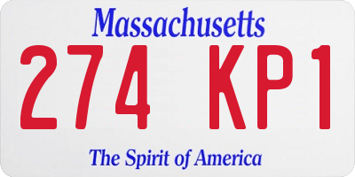 MA license plate 274KP1