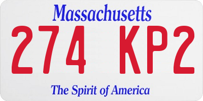 MA license plate 274KP2