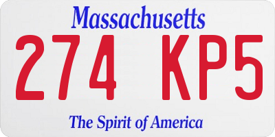 MA license plate 274KP5